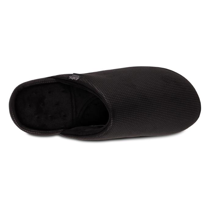 Isotoner® Mens Square Patterned Smart Mule Slipper Black Extra Image 4